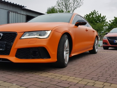 zmiana koloru auta folia 3M 1380  satin orane metalic + bezinwazyjne przyciemnienie szyb Mińsk Mazowiecki Vizion Studio